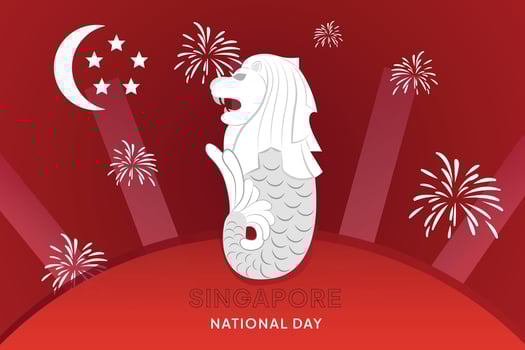 Singapore's independence day Concept. Colored flat illustration isolated. vector