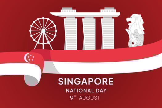 Singapore's independence day Concept. Colored flat illustration isolated. vector