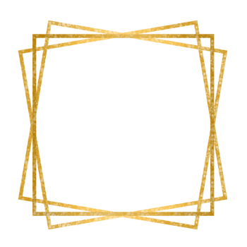 Glittery Gold Geometric Frame on a Transparent Background png