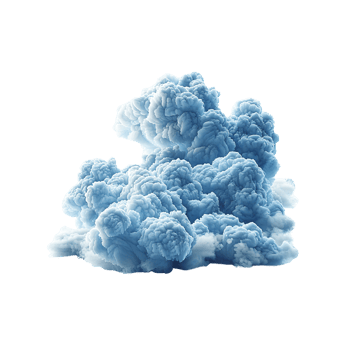 Soft Edged Stylized Cloud Graphic with Detailed Textures png