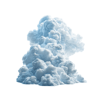 Soft Edged Stylized Cloud Graphic with Detailed Textures png