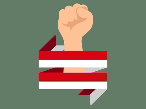Hand with Indonesian Flag Illustration vector