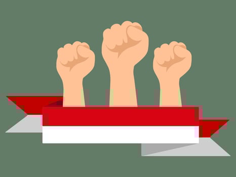 Hand Holding Indonesian Flag Illustration vector