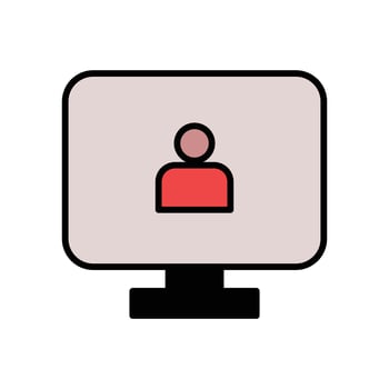 a computer monitor with a person on it vector