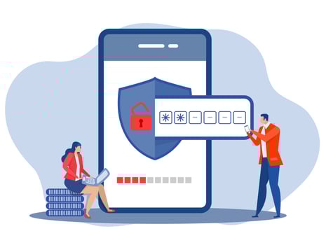 One Time Password or OTP security code on mobile phone,2-Step authentication mobile applications, posters and banners.OTP authentication and Secure Verification concept vector