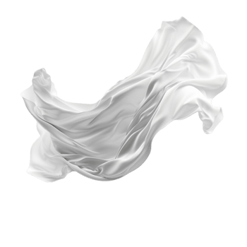 white silk fabric flying in the wind on a transparent background Generative-AI png