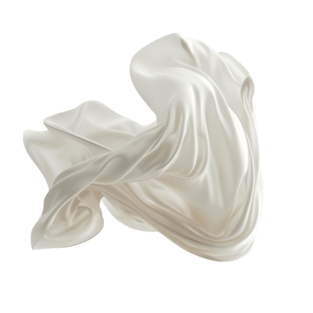 white silk fabric on transparent background Generative-AI png