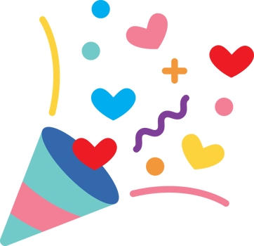 love confetti flat color icon png