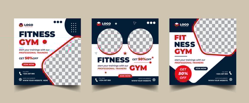 Fitness gym social media cover design. gym, Workout, fitness and Sports social media cover banner design vector