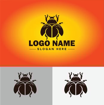 June bug bee logo icon for business brand app icon June bug Insect bee logo template vector