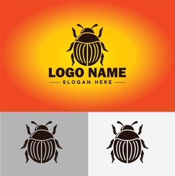 June bug bee logo icon for business brand app icon June bug Insect bee logo template vector