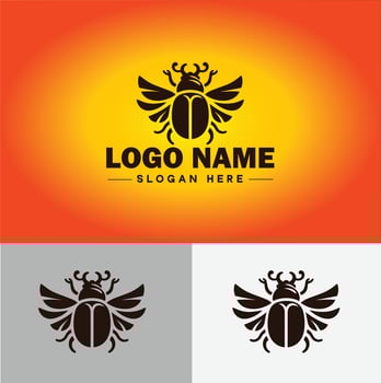 June bug bee logo icon for business brand app icon June bug Insect bee logo template vector