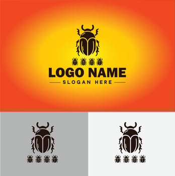 June bug bee logo icon for business brand app icon June bug Insect bee logo template vector