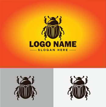 June bug bee logo icon for business brand app icon June bug Insect bee logo template vector