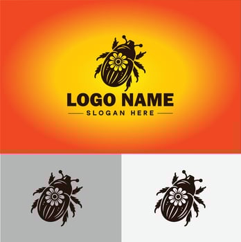 June bug bee logo icon for business brand app icon June bug Insect bee logo template vector