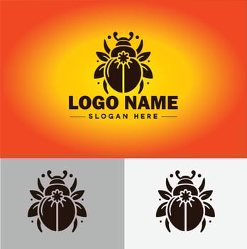 June bug bee logo icon for business brand app icon June bug Insect bee logo template vector