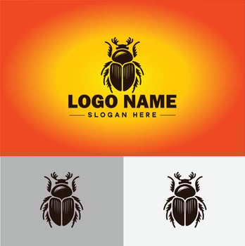 June bug bee logo icon for business brand app icon June bug Insect bee logo template vector