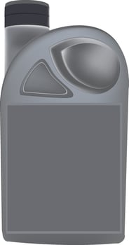 Gray plastic bottle with blank label for engine oil vector