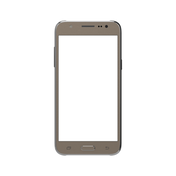 Old smartphone transparent front display gold png