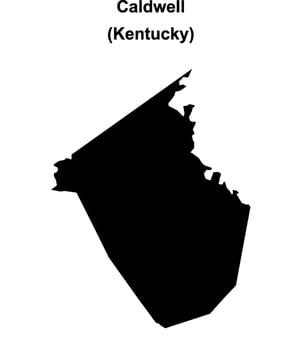 Caldwell County, Kentucky blank outline map vector