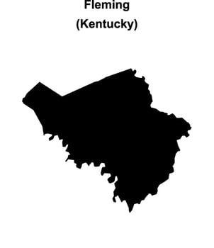 Fleming County, Kentucky blank outline map vector