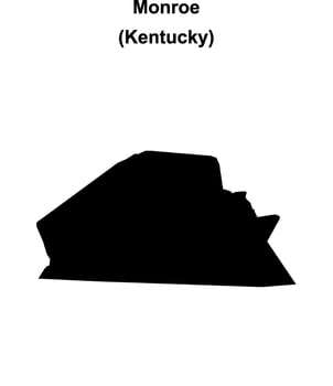 Monroe County, Kentucky blank outline map vector