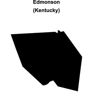 Edmonson County, Kentucky blank outline map vector