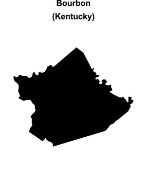 Bourbon County, Kentucky blank outline map vector