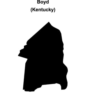Boyd County, Kentucky blank outline map vector