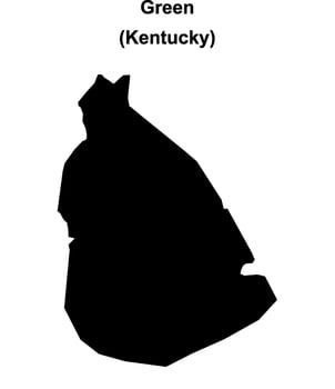 Green County, Kentucky blank outline map vector