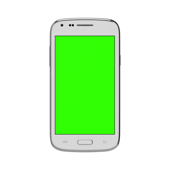 Old style phone display greenscreen white png