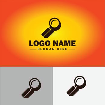 Magnifying Glass Search Zoom Find logo icon for business brand app icon people finder infinity searching logo template vector