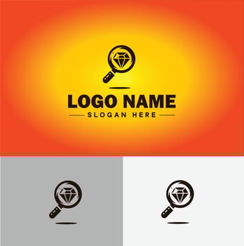 Magnifying Glass Search Zoom Find logo icon for business brand app icon people finder infinity searching logo template vector