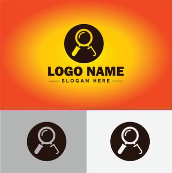 Magnifying Glass Search Zoom Find logo icon for business brand app icon people finder infinity searching logo template vector
