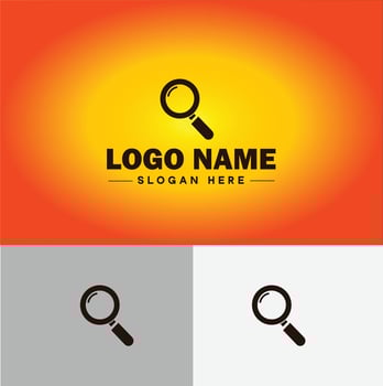 Magnifying Glass Search Zoom Find logo icon for business brand app icon people finder infinity searching logo template vector