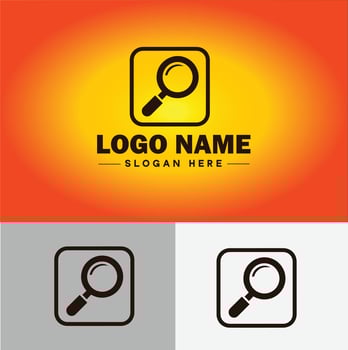 Magnifying Glass Search Zoom Find logo icon for business brand app icon people finder infinity searching logo template vector