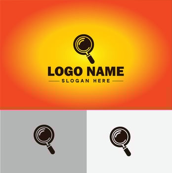 Magnifying Glass Search Zoom Find logo icon for business brand app icon people finder infinity searching logo template vector