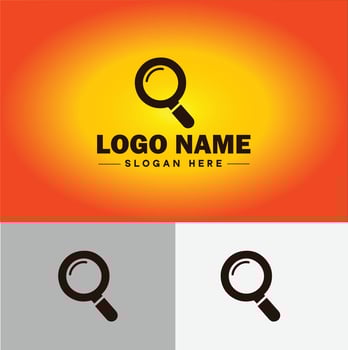Magnifying Glass Search Zoom Find logo icon for business brand app icon people finder infinity searching logo template vector
