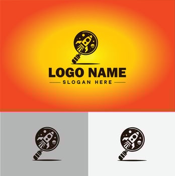 Magnifying Glass Search Zoom Find logo icon for business brand app icon people finder infinity searching logo template vector