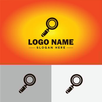 Magnifying Glass Search Zoom Find logo icon for business brand app icon people finder infinity searching logo template vector