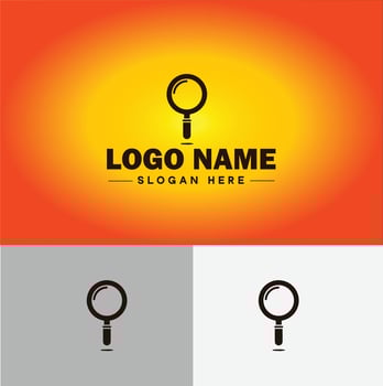 Magnifying Glass Search Zoom Find logo icon for business brand app icon people finder infinity searching logo template vector