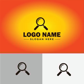 Magnifying Glass Search Zoom Find logo icon for business brand app icon people finder infinity searching logo template vector