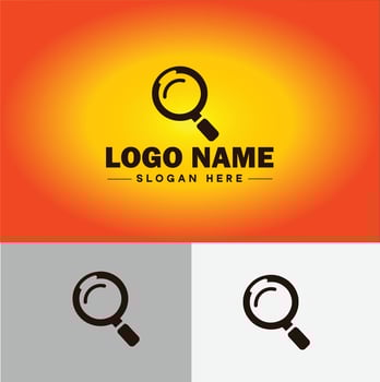 Magnifying Glass Search Zoom Find logo icon for business brand app icon people finder infinity searching logo template vector