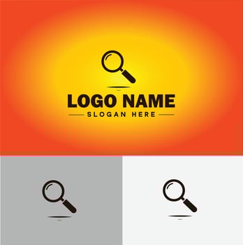 Magnifying Glass Search Zoom Find logo icon for business brand app icon people finder infinity searching logo template vector