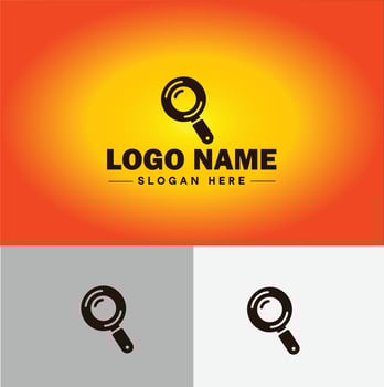 Magnifying Glass Search Zoom Find logo icon for business brand app icon people finder infinity searching logo template vector