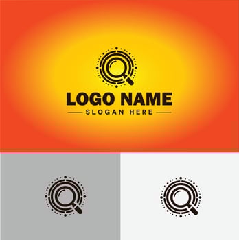Magnifying Glass Search Zoom Find logo icon for business brand app icon people finder infinity searching logo template vector