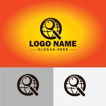 Magnifying Glass Search Zoom Find logo icon for business brand app icon people finder infinity searching logo template vector