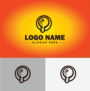 Magnifying Glass Search Zoom Find logo icon for business brand app icon people finder infinity searching logo template vector