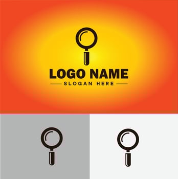 Magnifying Glass Search Zoom Find logo icon for business brand app icon people finder infinity searching logo template vector