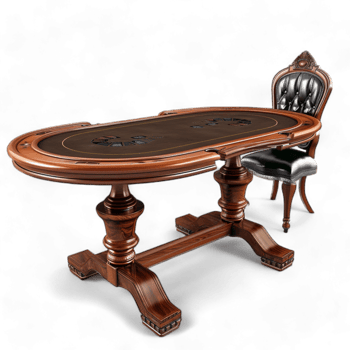 Generated Ai poker table covered with a red cloth, on Transparent Background png